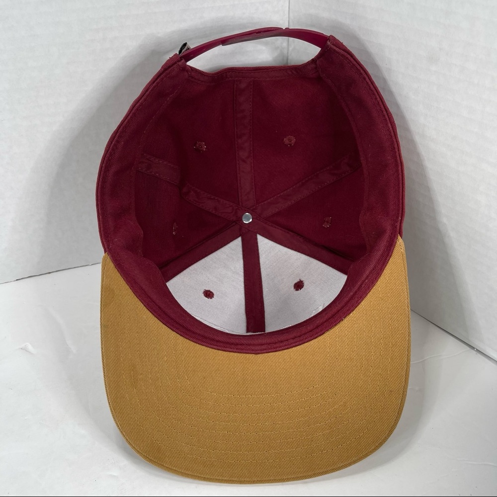 VANS Off The Wall Snapback Flat Brim Skater Hat Garnet Tan White Logo One Size - Picture 10 of 12